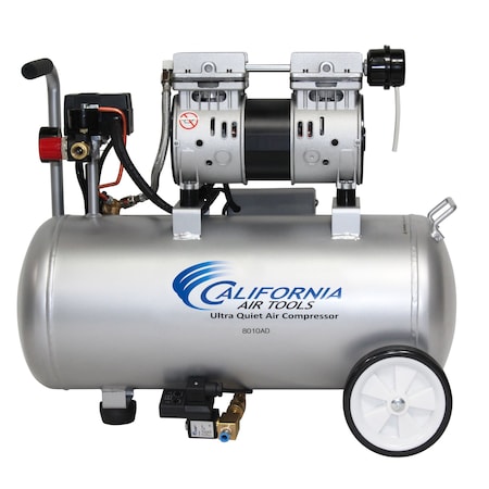 California Air Tools Ultra Quiet And Oil-Free 8.0 Hp, 1.0 Gal. Steel Tank Compressor W/ Auto Drain Valve 8010AD